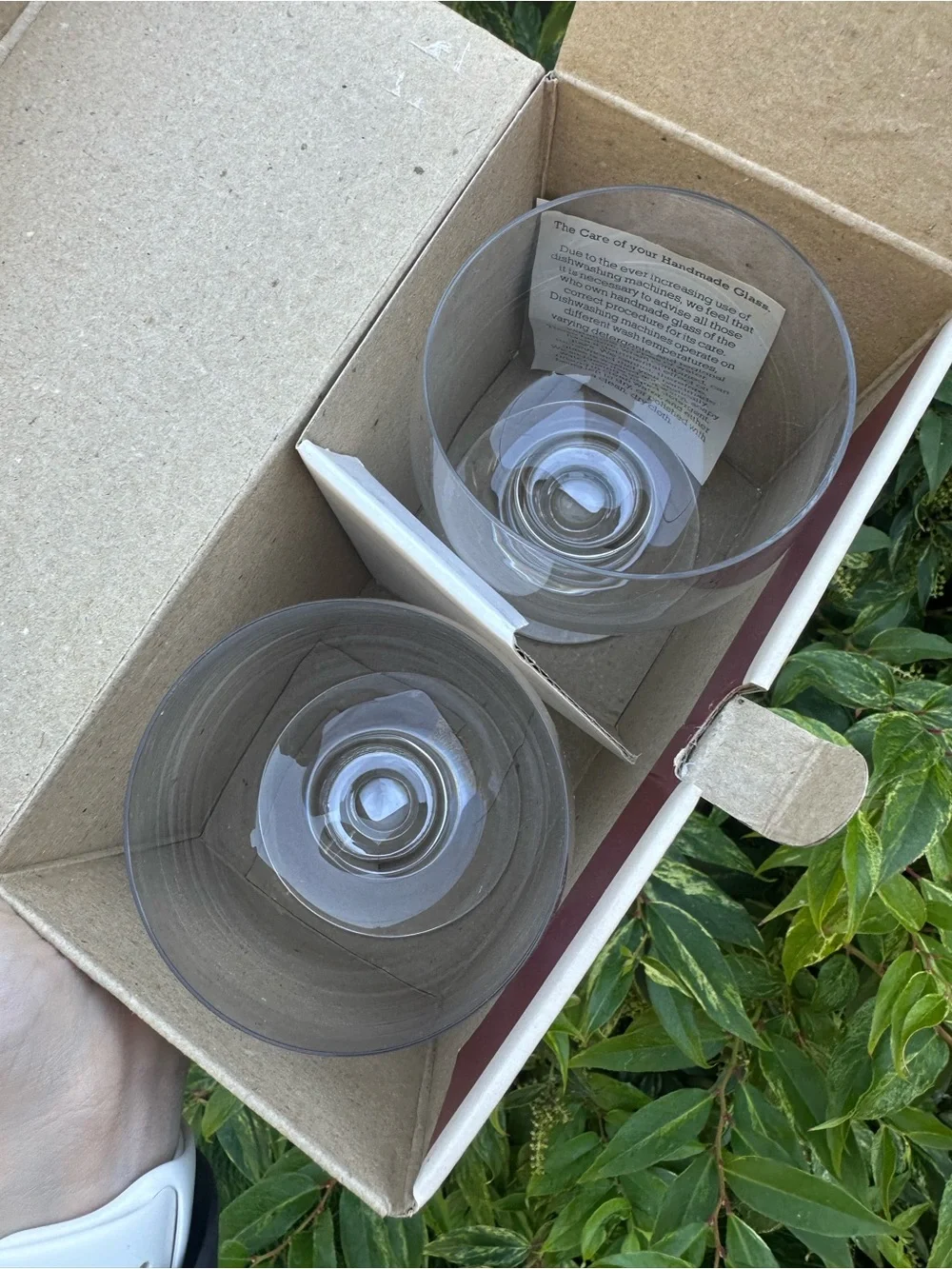 Vintage The Compleat Imbiber Two Darington Crystal Clear Claret Glasses Box Set